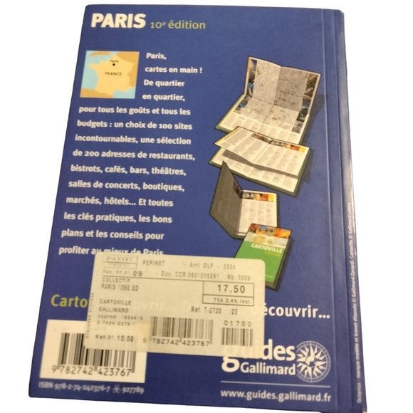 Paris Cartoville L essentiel en un clin d oeil Guide book French Gallimard Map - Picture 5 of 5